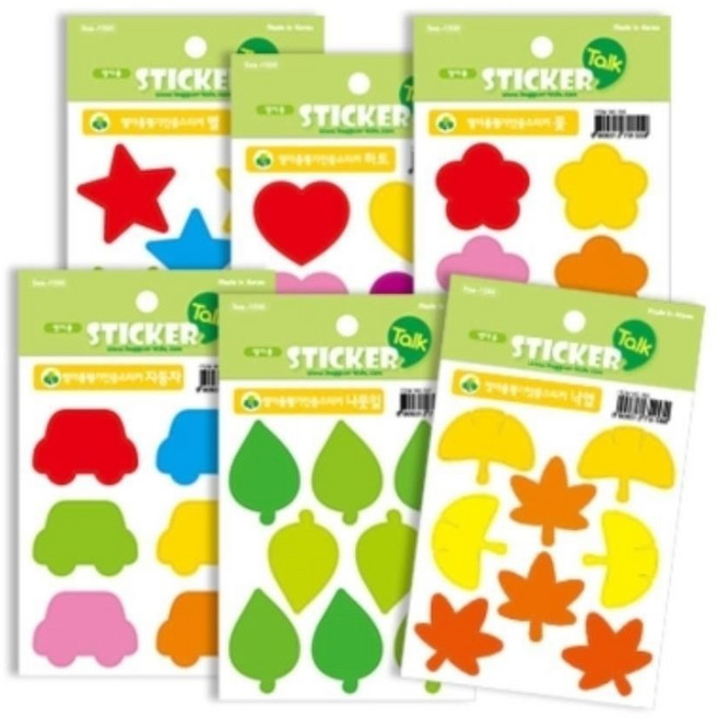 문구랑만들기랑 평가인증스티커 영아용평가인증스티커 큰스티커 1봉5장, 1봉, 나뭇잎