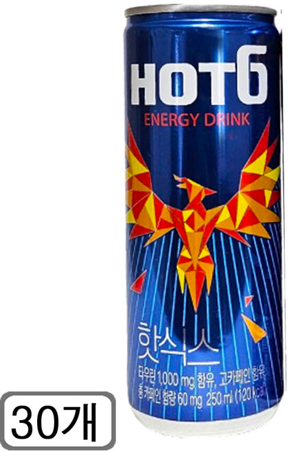 핫식스 오리지널 에너지음료, 250ml, 30개