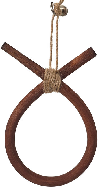 [자석포함] 로즈벨 원목 미니 소 코뚜레 삼재 액막이 풍수 소품, 월넛