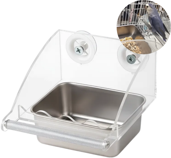 LETOJ 앵무새 깔끔 식기, 1개, 깔끔식기스텐