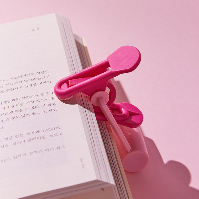 로이체 북스토퍼 책 고정 집게 RBS-100, 1개, 핑크