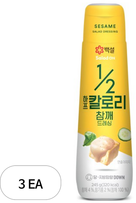백설 하프칼로리 참깨 드레싱, 245g, 3개