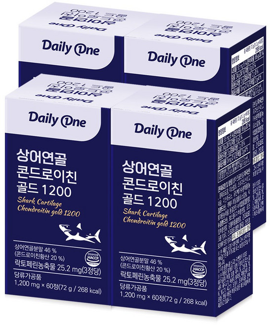 데일리원 상어연골 콘드로이친 골드 1200, 4개