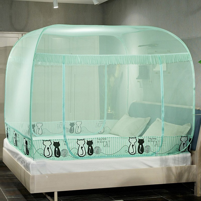 텐트형모기장 조이루나 모기장 사각모기장 원터치 3문모기장 고급모기장 모던모기장 캣모기장 구름모기장, 캣모기장 - 민트 (바닥없음)