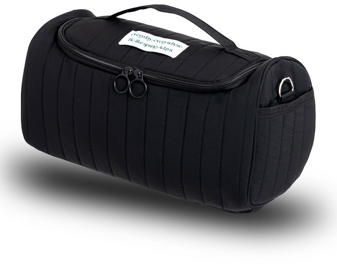 어데이즈 여행용 파우치 화장품 고데기 가방, 블랙