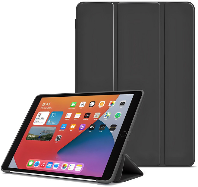 뉴이지 아이패드 7/8/9세대 스마트커버, 블랙