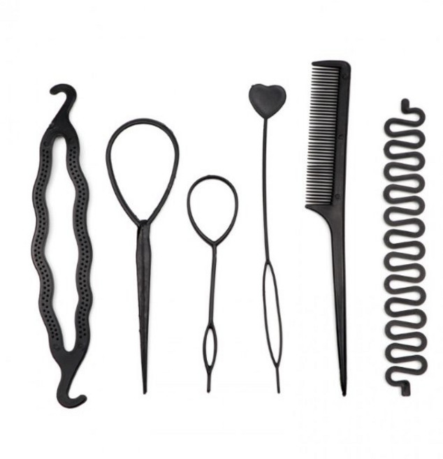 올림머리 똥머리밴드 벼머리땋기 가이드6종 DD-12250, 본상품선택, 1개