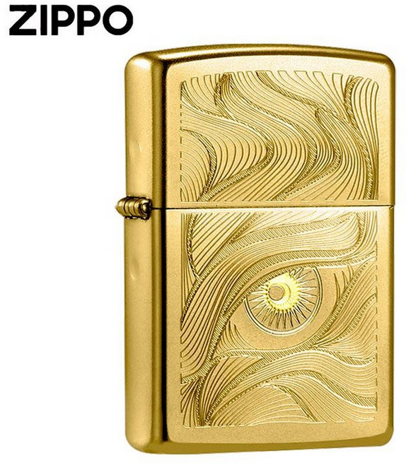 Zippo 라이터 새틴 크롬 태양의 눈 리미티드