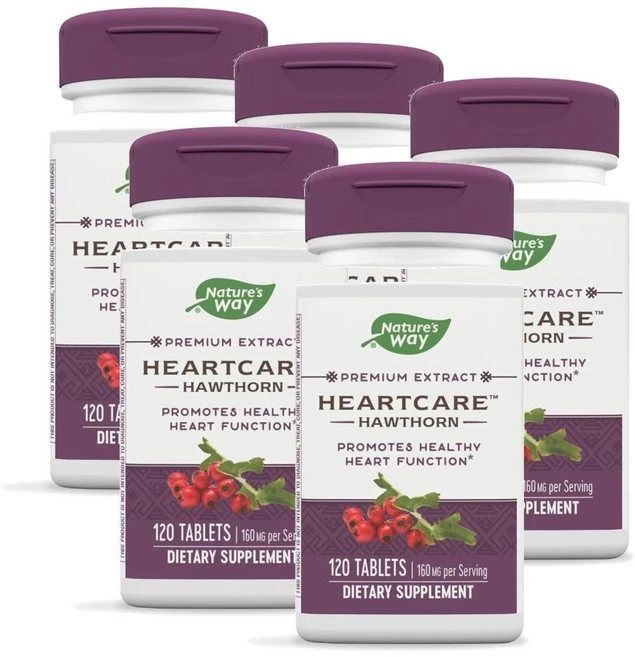 네이처스웨이 하트케어 호손 베리 산사나무열매 추출물 Nature's Way Heart Care Hawthorn, 120정, 5개 - 쿠팡