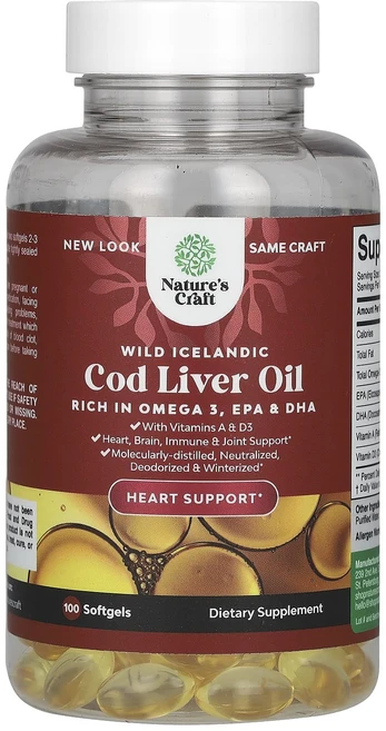 새해 첫좋은선물 Nature's Craft 자연산 아이슬란드 대구 간유 소프트젤 100정 제대로 할인합니다, NaturesCraft자연산아이슬란드대구간유소프트젤10 - 쿠팡