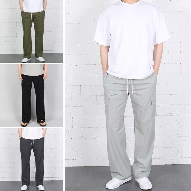 남자 냉장고바지 세미와이드 조거팬츠 에어쿨링 나일론 카고