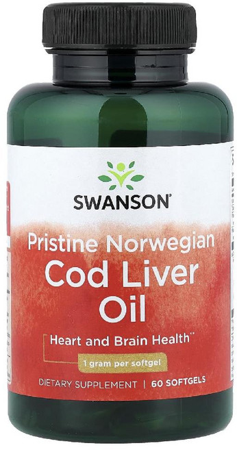 스완슨청정 Pristine Norwegian Cod Liver Oil 소프트젤 60정, 1개