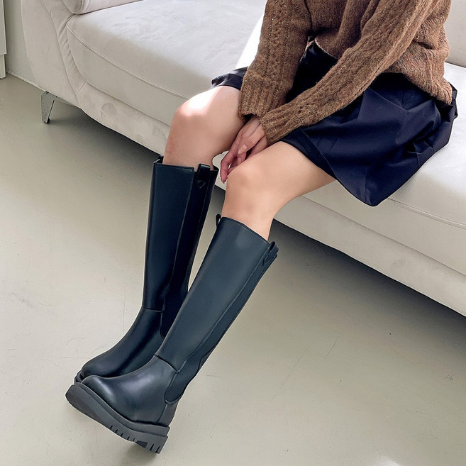 플라틴베이지 가성비갑 스판 롱부츠 니하이 부츠 여성 겨울 신발 (데일리/슬림핏)