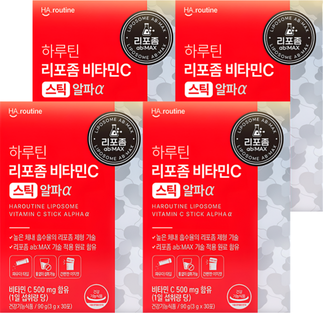 하루틴 리포좀 비타민C 알파 비타민씨 스틱 30포X4박스, 4박스