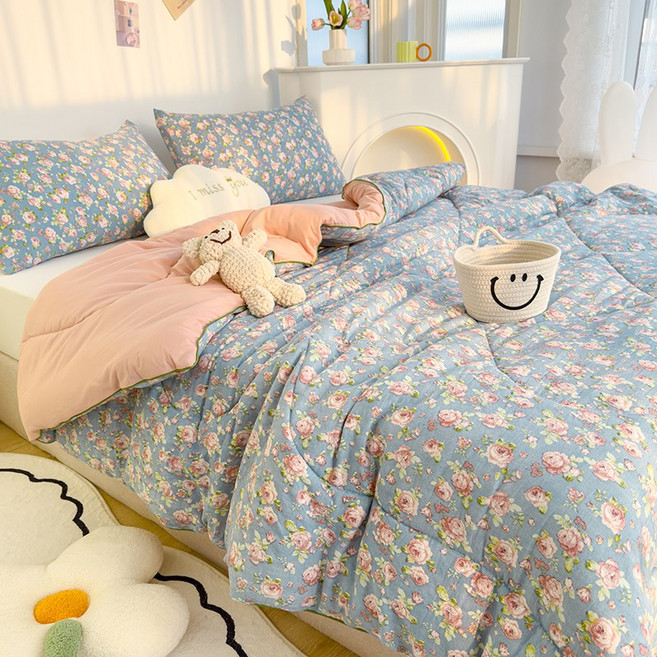 Cozy Aura 양면 차렵이불 콩섬유 부드러운 이불 귀여운 사계절 이불