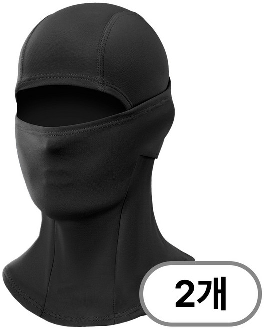에이투알 겨울 바라클라바 자외선차단 방한 후두넥워머 2P, 블랙 FREE, 1개