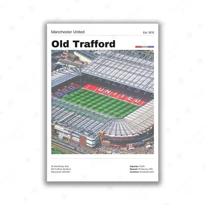 축구 경기장용 캔버스 페인팅 올드 트래포드 스타디움 벽 아트 포스터 맨체스터 유나이티드 프린트 실, 05 E, 03 A