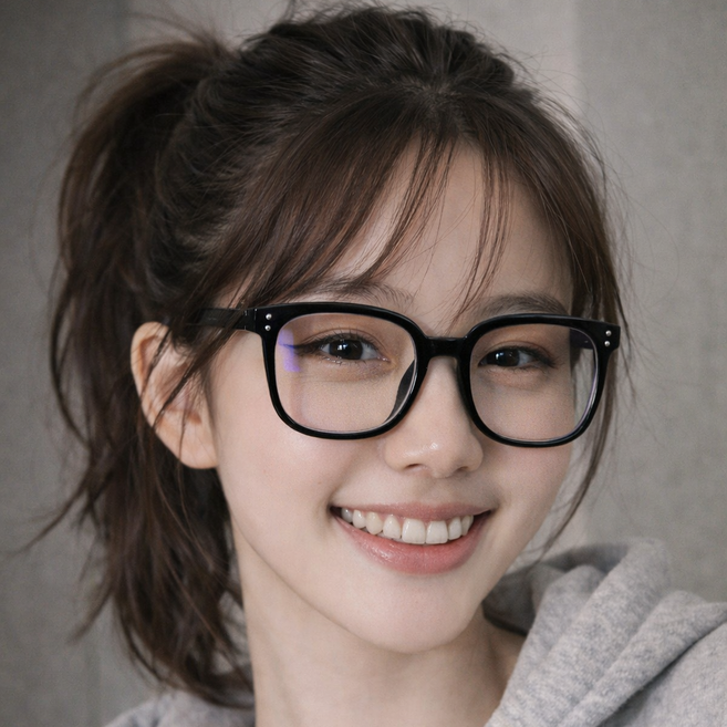 빈느 뿔테안경 가벼운 오버사이즈 안경집포함 블루라이트차단 렌즈 여성 패션안경