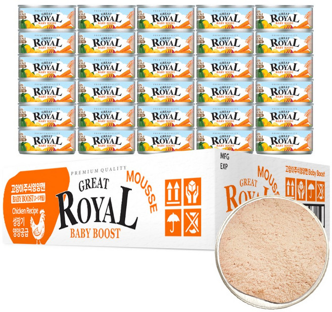 그레이트 로얄 베이비 부스트 무스 1박스 (고양이주식캔), 닭, 60g, 30개