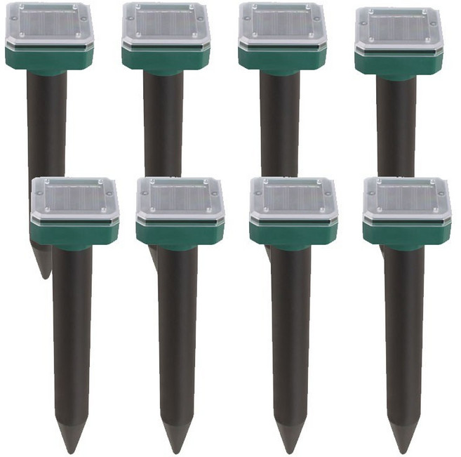 [녹색생활관]1/4+4태양광 충전 두더지퇴치기 초음파 해충퇴치기태양광 조류퇴치기10개 유해동물 뱀 쥐 고라니 강력 초음파, 8개