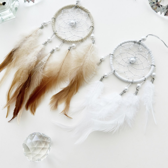 행운 감성 드림캐쳐 인테리어 벽 장식 소품, 화이트