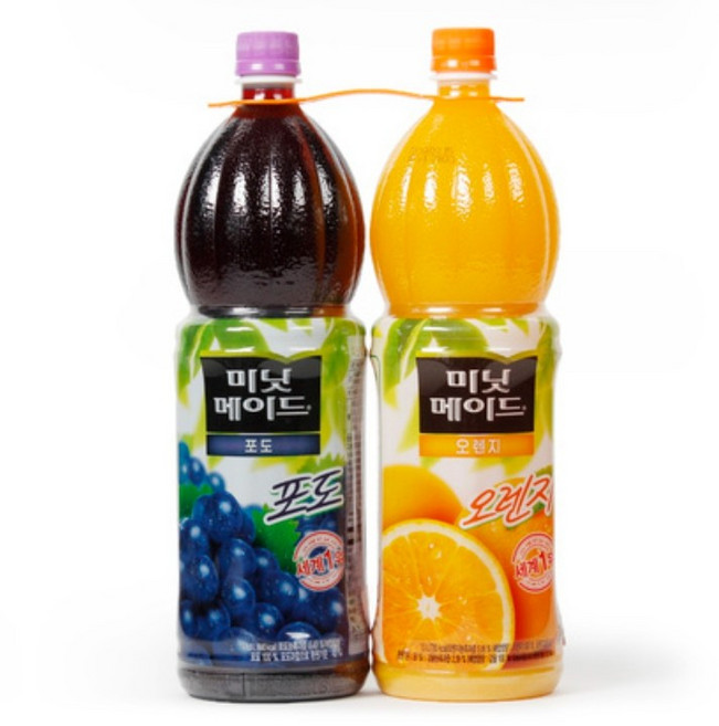 미닛메이드 오렌지 1.5L + 포도 1.5L, 2개, 3L