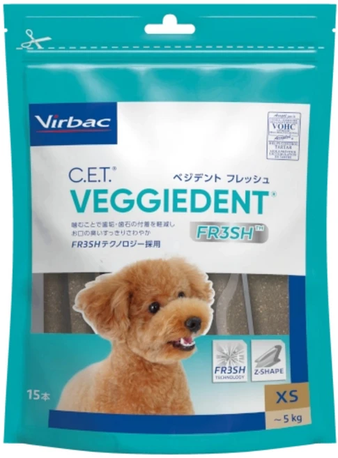 버박 CET 베지덴트 FRESH 강아지 껌 XS 15p, 120g, 1개, 조단백질 - 쿠팡