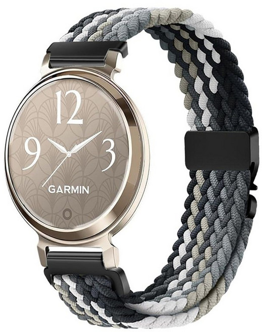 Issinlky Garmin Lily 2와 호환되는 나일론 브레이드 밴드 여성용 14MM 교체용 탄성 스트랩 140417, Dark Chocolate