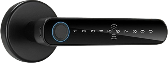 電子鎖 門鎖 密碼鎖 手機開門 辦公室指紋鎖 房間門指紋鎖 (可替換喇叭鎖), 五合一 智能門把手鎖