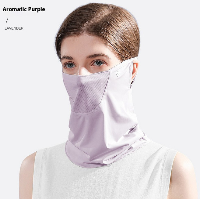 여성용 여름 냉각 얼음 실크 페이스 마스크 넥 게이터 자외선 차단 사이클링 야외 낚시, XTJ42 rple