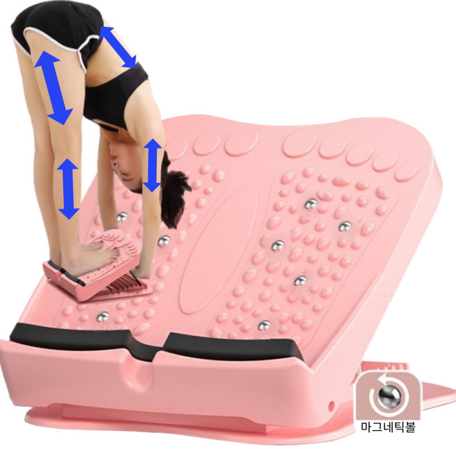 오브젝티브 종아리 스트레칭 보드 발판 기구 경사대, 핑크
