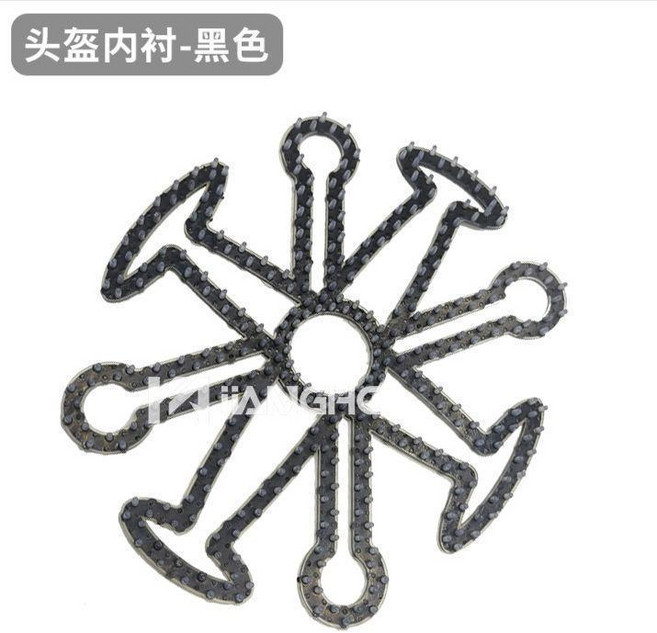 騎行頭盔專用硅膠內襯墊, 八爪內襯 升級加長顆粒 黑色, 黑色