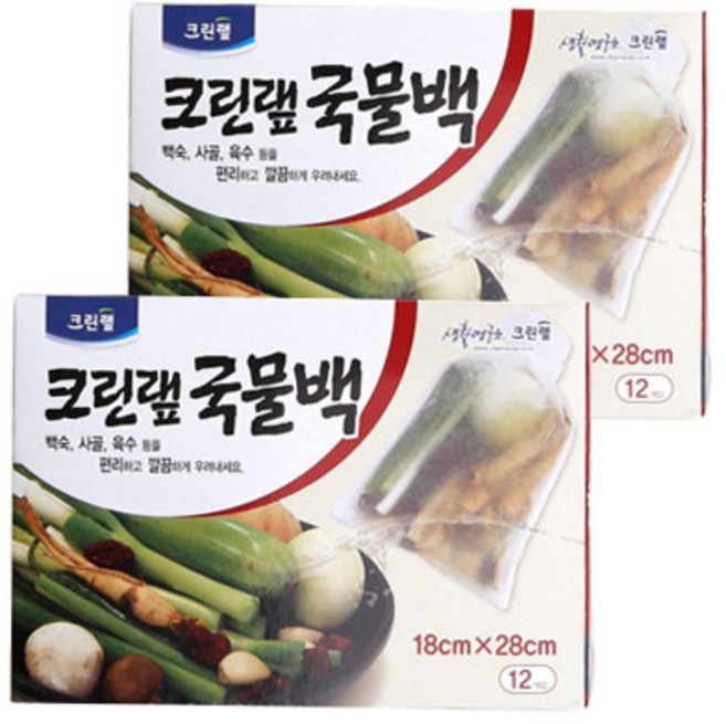 크린랩 다시백 국물백 육수망 티백 일회용다시팩 멸치다시망 육수망, 12개, 2개