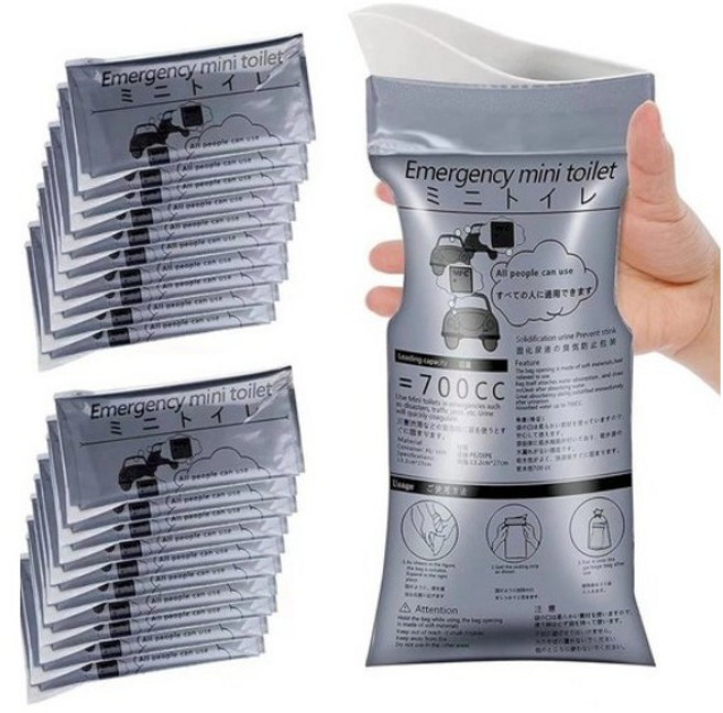 자동응고 휴대용 일회용 소변봉투 700cc MT-70 20개입, 실버, 15개