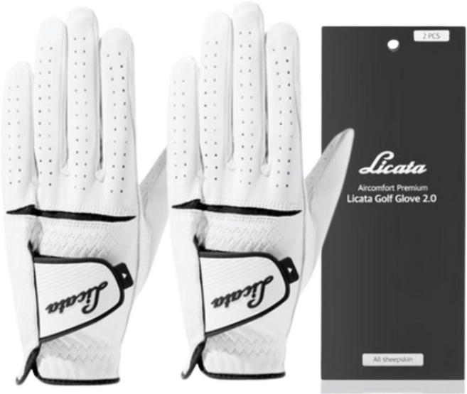 [2장 1세트] 리카타 에어컴포트 이지탭 올양피 남성 이중덧댐 왼손 골프장갑