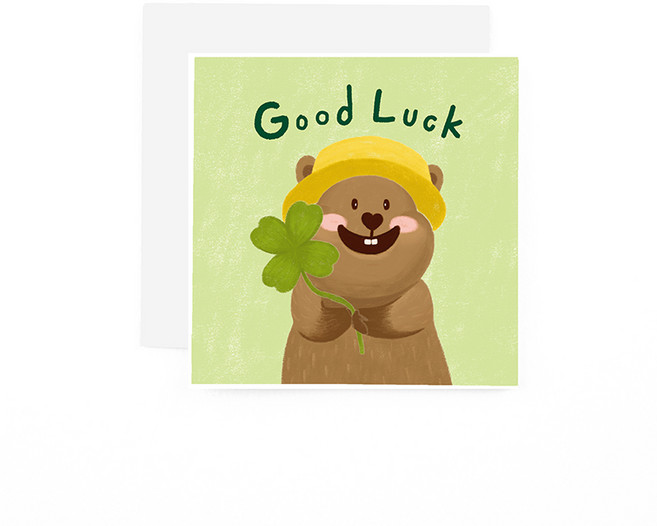 캘리엠 캘리그라피카드 미니카드MCYA2602 - QUOKKA GOOD LUCK 캐릭터카드, 1개, 카드와봉투