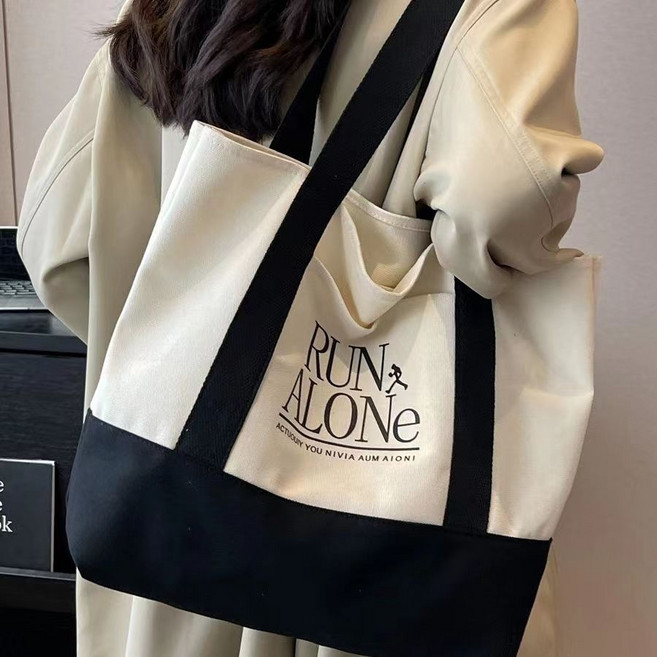 스타일와이 여성 캐주얼 캔버스 지퍼 에코백