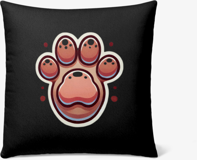 크래이지앤쿨디자인 집사님들 주목!! 사랑스러운 슈퍼냥냥이 핑크젤리 발바닥 귀여운 슈퍼댕댕이 꼬순내 발바닥 러블리 커플쿠션 ( 40 X 40 CM ), 댕댕이, 블랙