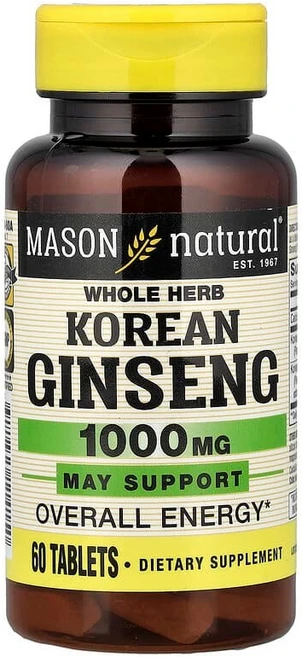 Mason Natural 천연 허브 인삼 60정 MAV-11415, 1개 - 쿠팡