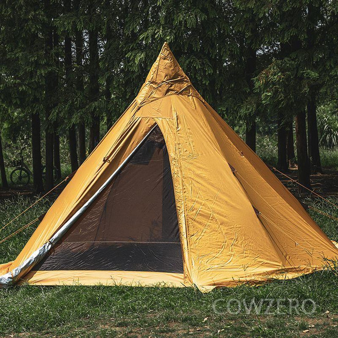 티피텐트 캠핑 인디언 텐트 야전 군용 백패킹, A. 데저트옐로우 (로고 없음)