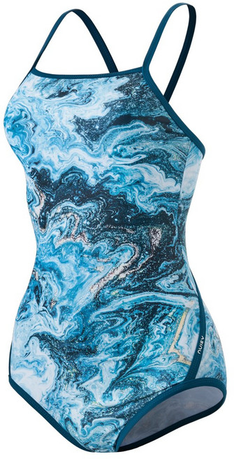 누이브 여성용 파도 레이서백 원피스 수영복