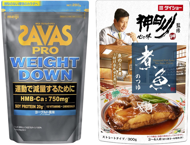 메이지 자바스 프로 웨이트 다운 요구르트 맛 280g + 다이쇼 간다가와 감수 생선조림 쯔유 스트레이트 타입 300g, 580g, 1세트