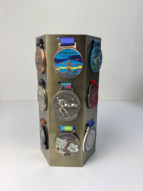 메달걸이 마라톤 태권도 메달거치대, 1개, 앤티크브론즈 34.5cm 6면18개