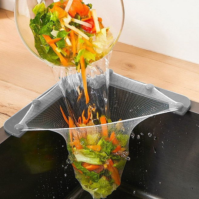 음식물 거름망50p + 거치대 세트 싱크대 배수구 망, 1개, 1세트