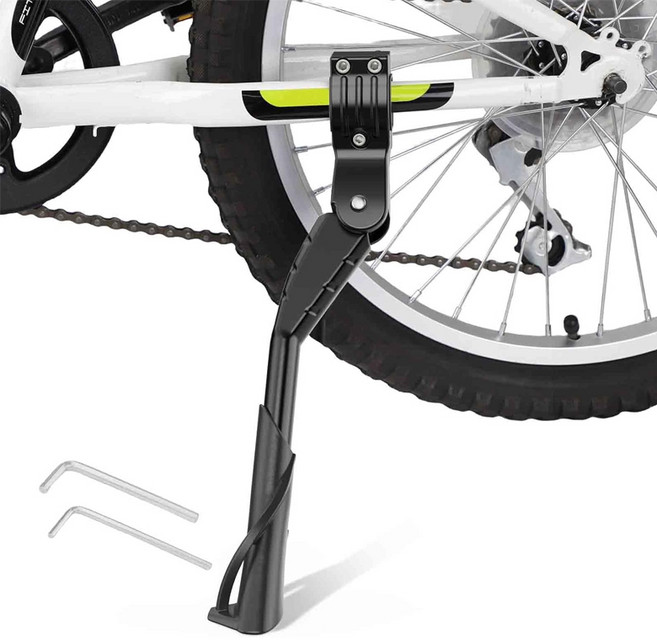 자전거 킥스탠드 거치대 고급형 길이조절 전기자전거 받침대 자전거 주차대24~29인치, 1개