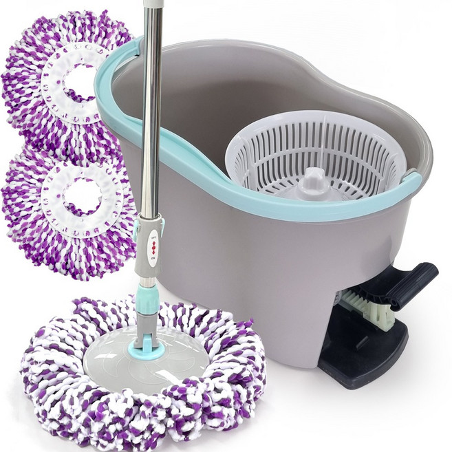 퀸마루 멀티맙 페달청소기 페달 프리미엄 통돌이 회전 걸레 2개, 1박스