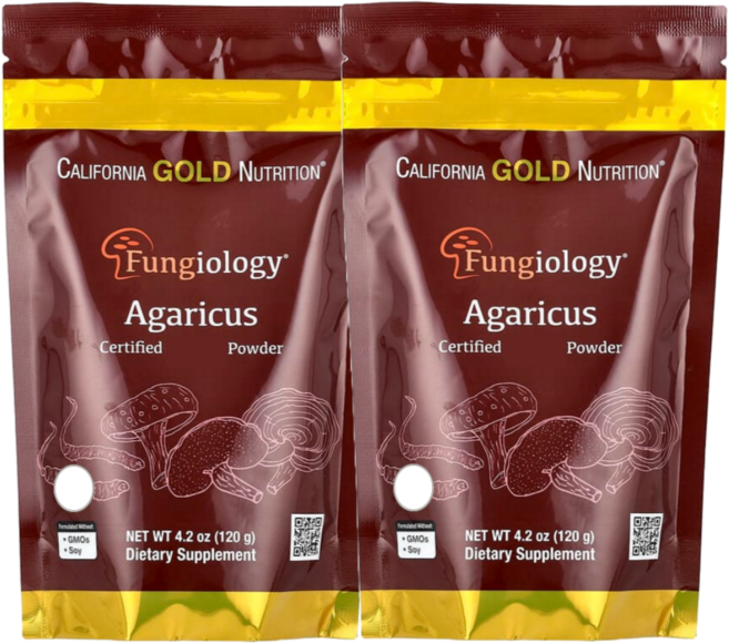 캘리포니아 골드 뉴트리션 CGN 아가리쿠스 분말 120g, 2개