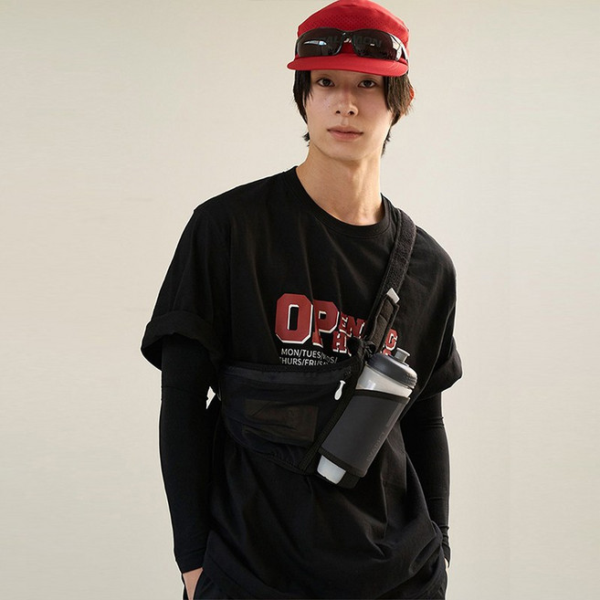 [꼼소넛] 오프닝 아워 나염 하프 코튼 티셔츠 CSOt-310 (블랙) [남녀공용]