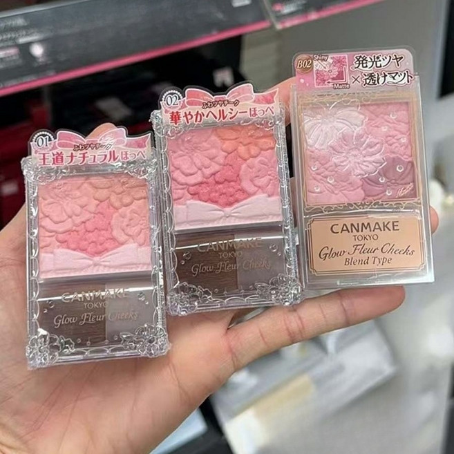 CANMAKE 캔메이크 블러셔 5색 페탈 블러쉬 팔레트, 18 크리미 피치