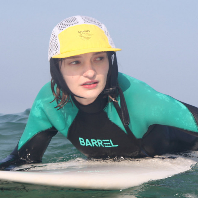 구김스 UV차단 방수 물놀이 러닝 스포츠 서프 메쉬캡 +카탈로그포함, 라이트옐로우(LIGHT YELLOW)